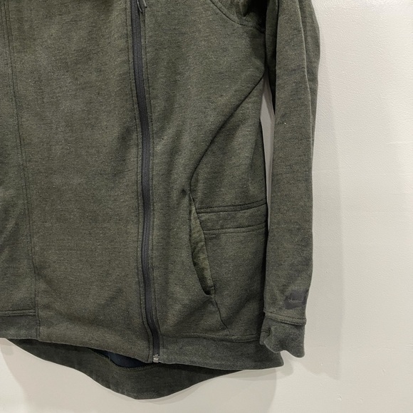 Nike Tech Fleece Cape Jacket Olive Green Hooded Sportswear Asymmetrical Zip M - Picture 3 of 15
